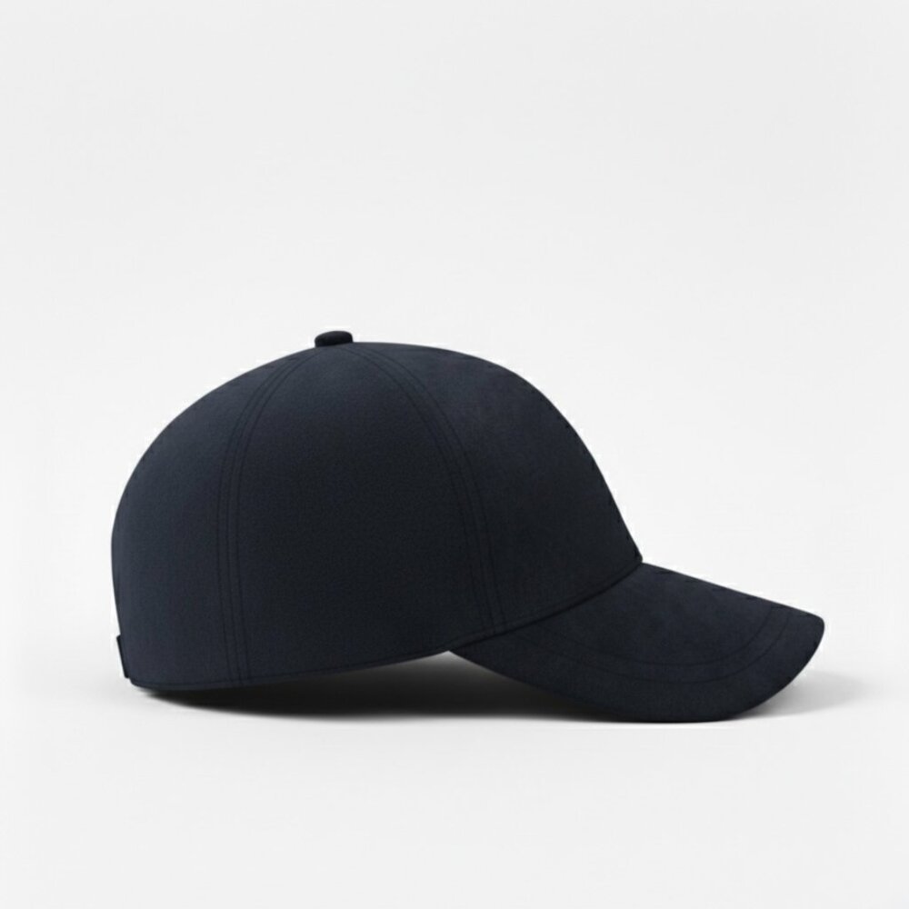 Midnight Blue Suede Baseball Cap | Unisex Navy Minimal Aesthetic | Quiet Luxury - Picture 3 of 3